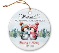 Ornement en Céramique Marié Pas D'Échanges Céramique À Suspendre Esthétique Boule De Noëls pour Home Decor Enfant Fête De Vacances 7.3 Cm