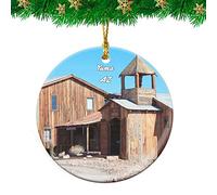 Ornement en Céramique Musée des Mines du Dôme du Château De Yuma, Arizona Travel Céramique À Suspendre Vintage Ornements d'arbre De Noël Personnalisée Pendentifs Décoration pour Maison 7.3CM