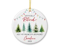 Ornement en Céramique Officiellement À La Retraite. Ce n'est Plus Mon Problème. Céramique À Suspendre Vintage Ornements d'arbre De Noël Rétro Pendentifs Décoration pour Fête Arbre De Noël Maison