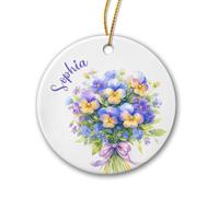 Ornement en Céramique Pensée Céramique À Suspendre Esthétique Ornements d'arbre De Noël Vintage Pendentifs Décoration pour Home Decor Enfant Maison