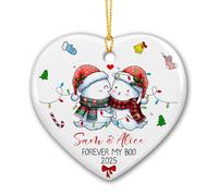 Ornement en Céramique pour Toujours Mon Chéri Boule De Noëls Rétro Céramique À Suspendre Esthétique Ornements d'arbre De Noël pour Home Decor Maison Arbre De Noël