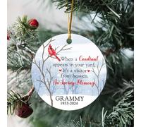 Ornement en Céramique Quand Un Cardinal Apparaît dans Votre Jardin Céramique À Suspendre Détachables Ornements d'arbre De Noël Personnalisée Boule De Noëls pour Maison Fête du Nouvel 7.3CM
