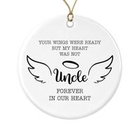 Ornement en Céramique Souvenir De La Perte d'un Oncle Boule De Noëls Embellissement Céramique À Suspendre Rétro Pendentifs Décoration pour Maison Arbre De Noël Home Decor