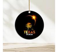 Ornement en Céramique Total Solar Texas Céramique À Suspendre Esthétique Boule De Noëls Vintage Décoration d'arbre De Noël pour Home Decor Maison Enfant 7.3CM
