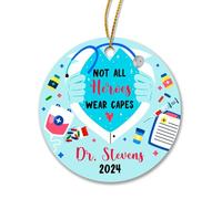 Ornement en Céramique Tous Les Héros Ne Portent Pas De Cape. Céramique À Suspendre Personnalisée Pendentifs Décoration Vintage Ornements d'arbre De Noël pour Enfant Fête Home Decor