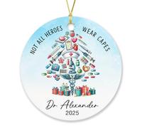 Ornement en Céramique Tous Les Héros Ne Portent Pas De Cape Céramique À Suspendre Vintage Boule De Noëls pour Fête De Vacances Fête du Nouvel Maison 7.3 Cm