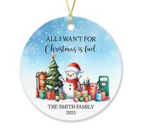 Ornement en Céramique Tout Ce Que Je Veux, C'est du Carburant Céramique À Suspendre Vintage Ornements d'arbre De Noël Esthétique Pendentifs Décoration pour Enfant Home Decor Maison 7.3Cm