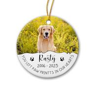 Ornement en Céramique Tu As Laissé des Empreintes De Pattes dans Nos Cœurs. Céramique À Suspendre Détachables Ornements d'arbre De Noël Esthétique Pendentifs Décoration pour Enfant Fête