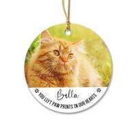 Ornement en Céramique Tu As Laissé des Empreintes De Pattes dans Nos Cœurs. Céramique À Suspendre Personnalisée Décoration d'arbre De Noël Détachables Pendentifs Décoration pour Enfant Fête