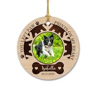 Ornement en Céramique Tu As Laissé des Empreintes sur Mon Cœur Céramique À Suspendre Détachables Ornements d'arbre De Noël Vintage Boule De Noëls pour Enfant Maison Home Decor