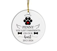 Ornement en Céramique Tu As Laissé des Empreintes sur Nos Cœurs. Céramique À Suspendre Vintage Décoration d'arbre De Noël Détachables Pendentifs Décoration pour Enfant Fête Home Decor