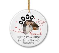 Ornement en Céramique Tu As Laissé Une Empreinte dans Nos Cœurs Céramique À Suspendre Détachables Ornements d'arbre De Noël Personnalisée Pendentifs Décoration pour Enfant Maison Home Decor