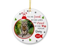 Ornement en Céramique Tu ES Aimé Au-Delà des Mots Et Tu Nous Manques Céramique À Suspendre Esthétique Ornements d'arbre De Noël Vintage Pendentifs Décoration pour Maison Fête du Nouvel 7.3CM