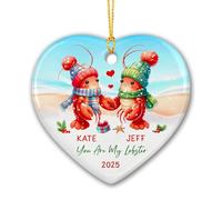 Ornement en Céramique Tu ES Mon Homard Pendentifs Décoration Esthétique Ornements d'arbre De Noël Vintage Boule De Noëls pour Maison Arbre De Noël Fête