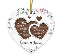 Ornement en Céramique Tu Me Manques Plus Que Tout Céramique À Suspendre Vintage Pendentifs Décoration pour Fête du Nouvel Home Decor Maison 7.3 Cm