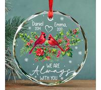 Ornement en Céramique Verre, Nous Sommes Toujours avec Vous Céramique À Suspendre Personnalisée Ornements d'arbre De Noël Vintage Pendentifs Décoration pour Enfant Maison Home Decor