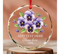 Ornement en Céramique Verre, Pensée Céramique À Suspendre Personnalisée Ornements d'arbre De Noël Vintage Boule De Noëls pour Enfant Maison Home Decor