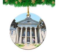 Ornement en Céramique Visite du Palais De Justice De Vicksburg Céramique À Suspendre Esthétique Boule De Noëls Vintage Décoration d'arbre De Noël pour Home Decor Maison Enfant 7.3CM