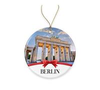 Ornement en Céramique Voyage À Berlin Céramique À Suspendre Esthétique Ornements d'arbre De Noël Vintage Pendentifs Décoration pour Enfant Maison Home Decor 7.3CM