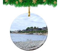 Ornement en Céramique Voyages sur Le Littoral De Washington Céramique À Suspendre Détachables Ornements d'arbre De Noël Esthétique Décoration d'arbre De Noël pour Fête Maison Home Decor 7.3CM