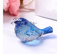 Ornement en Cristal Bleu Moineau Oiseau Figurine en Verre Sculpture Faite à la Main Art Cadeau pour Anniversaire Maison décoration de Table