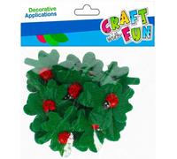 Ornement en feutre autocollant coccinelle/feuille 12pcs