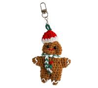 Ornement en forme de bonhomme en d'épices, porte-clés en peluche crocheté, figurines émotionnelles en peluche crochetée, décorations émotionnelles pour sapin de Noël