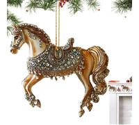 Ornement en Forme De Cheval Figurine en Acrylique 2D avec Pendentif