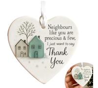 Ornement en forme de cœur « Thank You Neighbours » - Ornements de Noël à suspendre en acrylique - Cadeau de Noël précieux en forme de cœur, comme des étoiles, pour de bons voisins comme vous