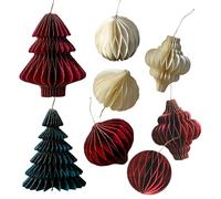 Ornement en papier 3D pour sapin de Noël, décoration faite à la main, pendentif festif | pour la décoration intérieure de la maison, suspendre des arbres, créer des espaces festifs, décoration de Noël