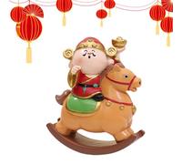 Ornement en résine de Dieu - Statue Chinoise Faite à la Main, Cheval à Bascule Vintage, Bureau, Salon, Maison, Table de Chevet | décoration d'étagère, fête, Festival, Bonheur, prospérité