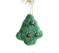 Ornement en tissu vert festif pour idéal pour les vacances, Noël, toucher doux et sensation de vacances chaleureuse. Thème de Noël Caractéristiques des motifs festifs y compris des arbres, des étoiles