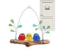 Ornement En Verre Océans, Accent De Couleur Subtil, 20x20 Cm, Perchoir D'oiseau En Verre De Mer Coloré, Art Mural D'oiseaux Arc-en- En De Mer Fait À La Main, Affichage Idéal, Pour Le Salon E