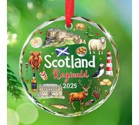 Ornement en verre souvenir de voyage personnalisé en Écosse, décoration souvenir de voyage dans les Highlands écossais, nom personnalisé du château d'Édimbourg, cadeau souvenir en verre d'Édimbourg