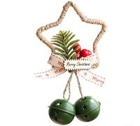 Ornement Étoile Cloche Métal Avec 9.5x4x15.5cm Finitions Or Vert Argent | Fabriqué en fer Convient pour arbres murs Ajoute un pour charme sonore festif Plusieurs tailles disponibles