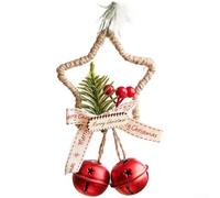 Ornement Étoile Cloche Métal Avec 9.5x4x15.5cm Finitions Or Vert Argent | Fabriqué en fer Convient pour arbres murs Ajoute un pour charme sonore festif Plusieurs tailles disponibles