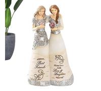 Ornement Figurine D'ange - Amis Trois Filles Âme Sœur Ornement Souvenir | Sculpture Commémorative Artistique En Résine Peinte À La Main 93g, Statue De Bureau Symbolique Élégante Pour Les Meilleurs Ami