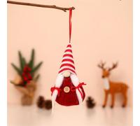 Ornement Gnome Noël 16cm Suspendu Décoration Sapin Différence Tissus | Adapté pour table pour cheminée pour étagère Utilisation avec collections de gnomes Taille 16x7x5cm Couleur conforme