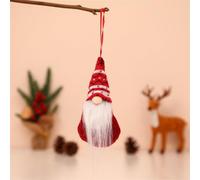 Ornement Gnome Noël 16cm Suspendu Décoration Sapin Différence Tissus | Adapté pour table pour cheminée pour étagère Utilisation avec collections de gnomes Taille 16x7x5cm Couleur conforme