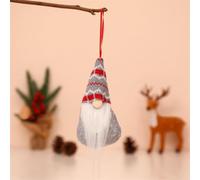 Ornement Gnome Noël 16cm Suspendu Décoration Sapin Différence Tissus | Adapté pour table pour cheminée pour étagère Utilisation avec collections de gnomes Taille 16x7x5cm Couleur conforme