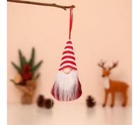 Ornement Gnome Noël 16cm Suspendu Décoration Sapin Différence Tissus | Adapté pour table pour cheminée pour étagère Utilisation avec collections de gnomes Taille 16x7x5cm Couleur conforme