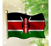 Ornement Kenya Souvenir Amérique Hispanique Pays Européen Asie Afrique Drapeaux à Suspendre Ornements Souvenirs de Vacances Arbre de Noël Décorations de Fête Drôle Transparent Rond Ornement Pendentif