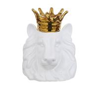 Ornement Lionceau en Céramique Blanc pour Bureau, Rangement Décoratif | Décoration Européenne Élégante, Cache Bijoux et Pièces, Idée Présent Maison, Style Rétro Discret