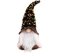 Ornement lumineux à LED avec figurine de Père Noël pour décoration de sapin de Noël en tissu doux offrant une ambiance chaleureuse (marron)