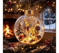 Ornement lumineux « Histoire de Noël », mini scène de Noël avec boules lum