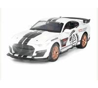 Ornement métal moulé sous Pression pour Voiture pour Miniature pour Ford pour Mustang GT500 1:32 Sport Alliage modèle réduit Jouet Collection(Blanc)