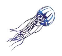 Ornement Mural Pieuvre en Fer Bleu, à Suspendre Décorative Murale | Décor Océanique à Accrocher, Forme Octopus, Style Visuel Distinctif, pour Jardin et Espace Extérieur