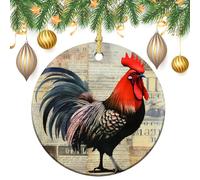 Ornement Noel Collage d'art Français De Coq Vintage Créatif Decoration Noel Sapin Élégant Pendentifs pour Balcon Fenêtre Vacances