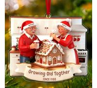 Ornement Noel Couple Personnalisé avec Prenom, Growing Old Together, Ornement Noël en Acrylique Personnalisé Couple，Boule de Noël Personnalisable, Cadeau Couple Personnalisé