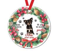 Ornement Noel Couronne De Pommes De Pin Chien Au Paradis Tu As Été Mon Adieu Le Plus Difficile Créatif Décoration Sapin De Noël Personnalisé Pendentifs pour Fenêtre Fête Salon